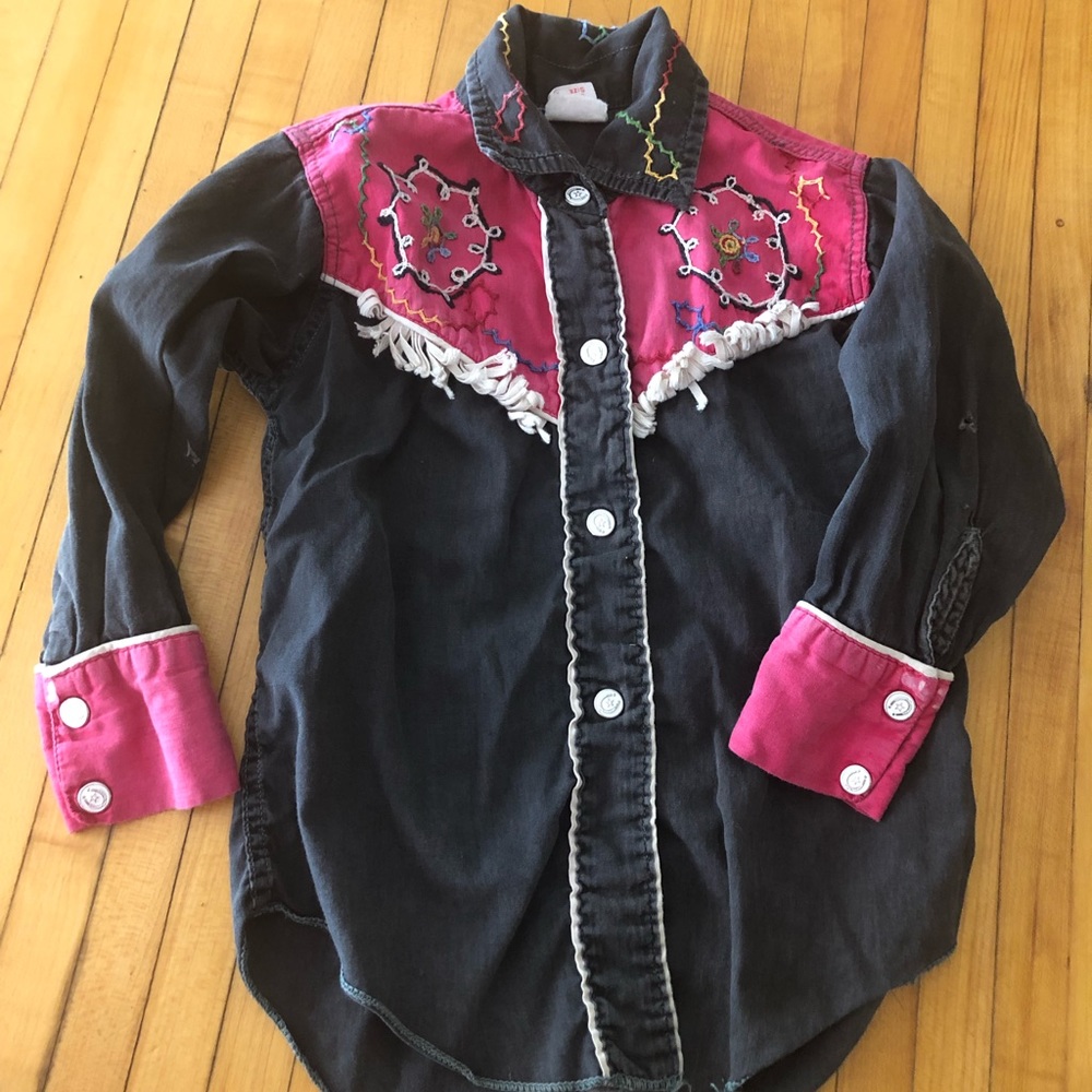 Vintage Rockabilly Cowgirl Western Shirt Costume